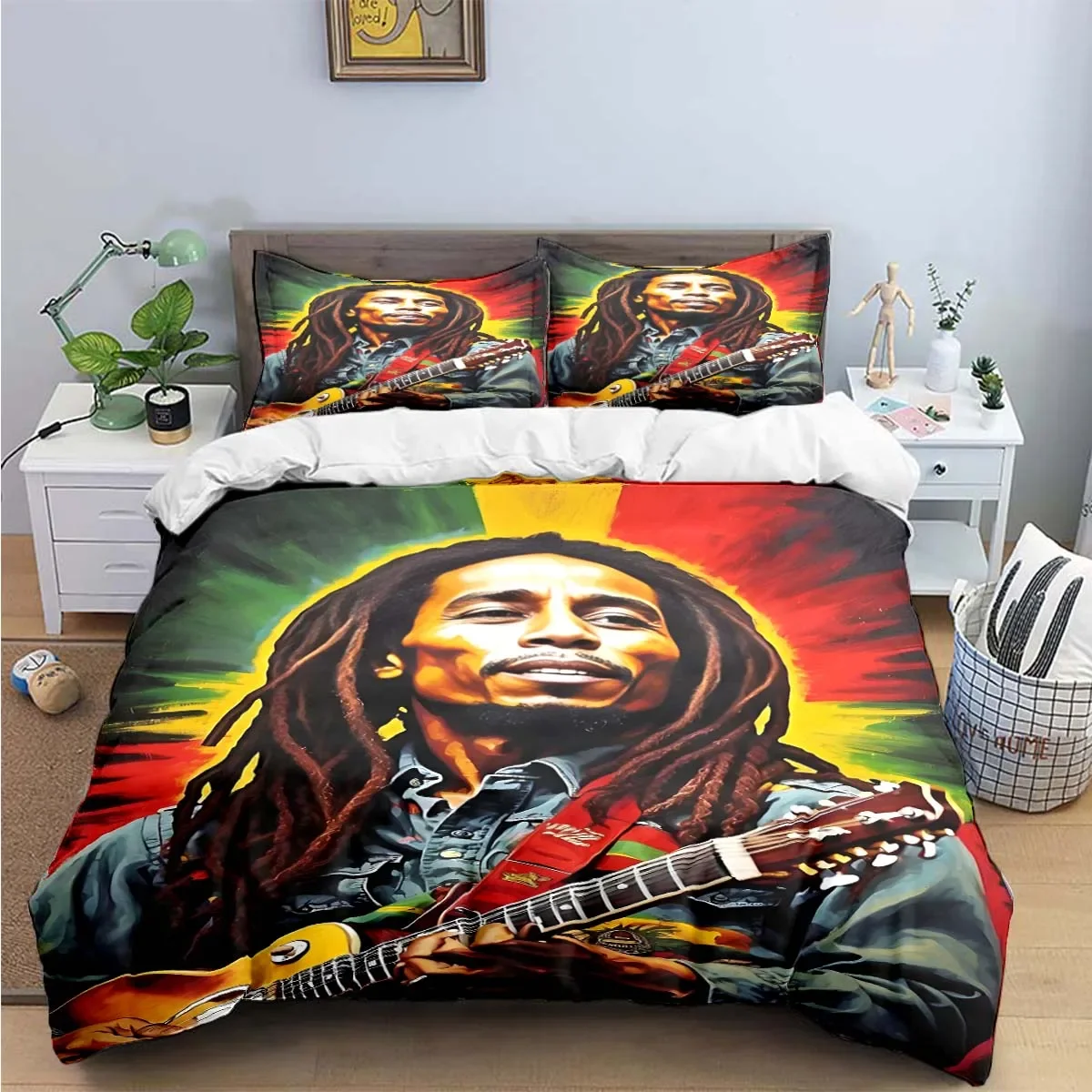 

New Singer R-Reggae Bob Marley Pattern Bedding Sets Bed Supplies Set Duvet Cover Comforter Set Bedding Set Luxury Birthday Gift
