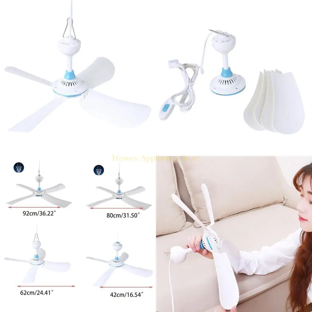 

D0AB 4 листья 42-92 см/16,5-36,2 дюйма Потолока Потолочный веевиц 1 шестерен с выключателем с выключением