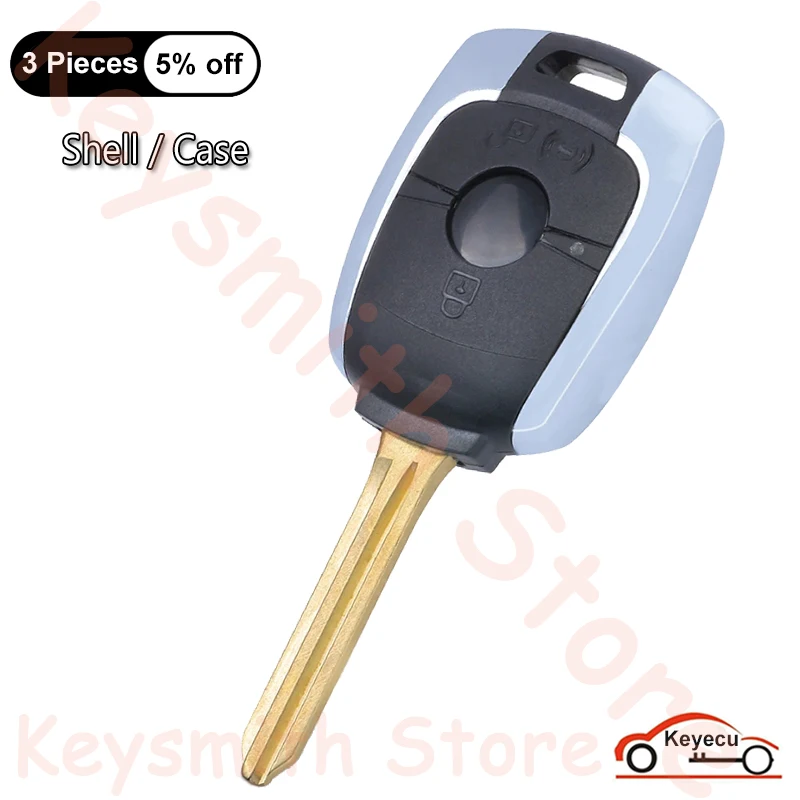 

KEYECU New Replacement Remote Key Shell Keyless Entry Case Fob 2 Button For SsangYong Actyon Kyron Rexton Korando Uncut Blade