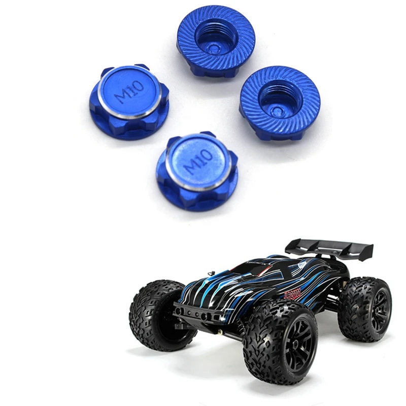 4 pçs 17mm m10 roda de metal encanta porca capa nt002 para jlb racing cheetah 11101 21101 j3 velocidade 1/10 rc carro atualizações peças