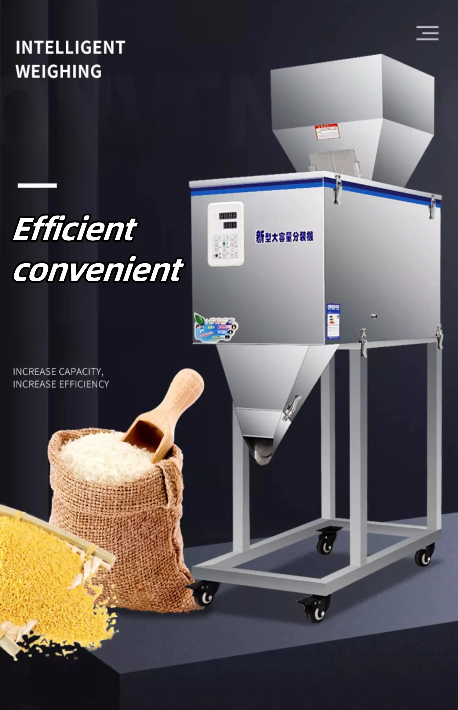 식품 자동 포장 기계, 과립 분말 계량 랙 기계 가방 설치, 고품질 충전 기계, 10-1000g