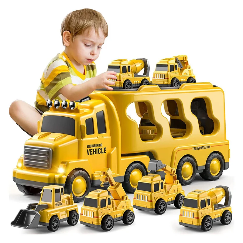 

Инерционный экскаватор, набор строительной техники, игрушечная машинка для мальчиков с местом для хранения, подарок на день рождения для детей