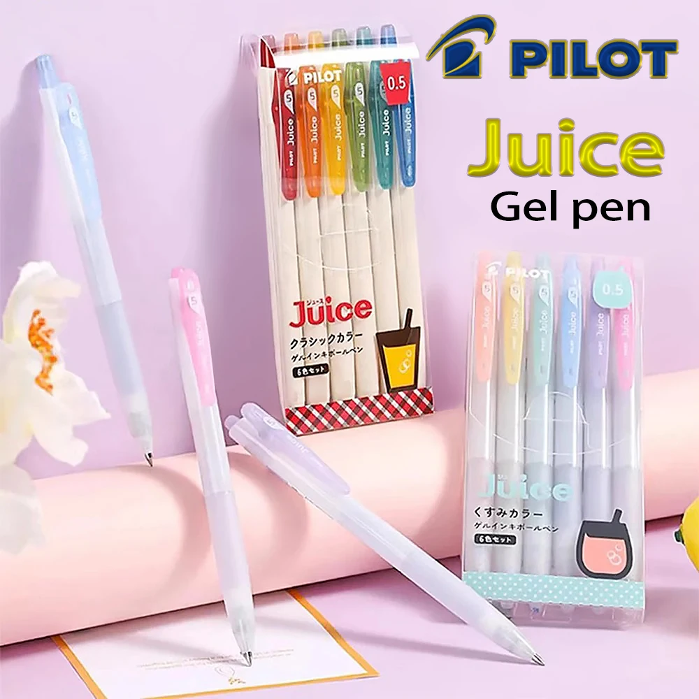 

6PCS/set Japan Pilot Gel Pens 10th Anniversary Limited Edition Press on Color Rollerball Pens 0.5mm Back To School Stationery