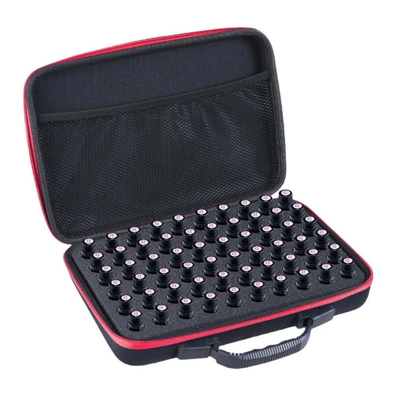 Delicate Essential Oil Storage Bag 60 Girds Storage For 5-10ML Bottles Sturdy Travel Case For Home Travel Presentations