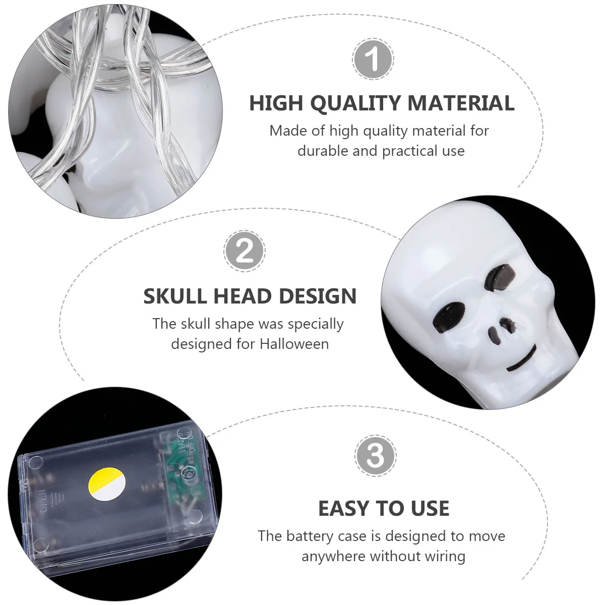 

1Pcs Halloween Skull Head LED Lights Retro Style Party Decoration Atmosphere Props Halloween Light Props