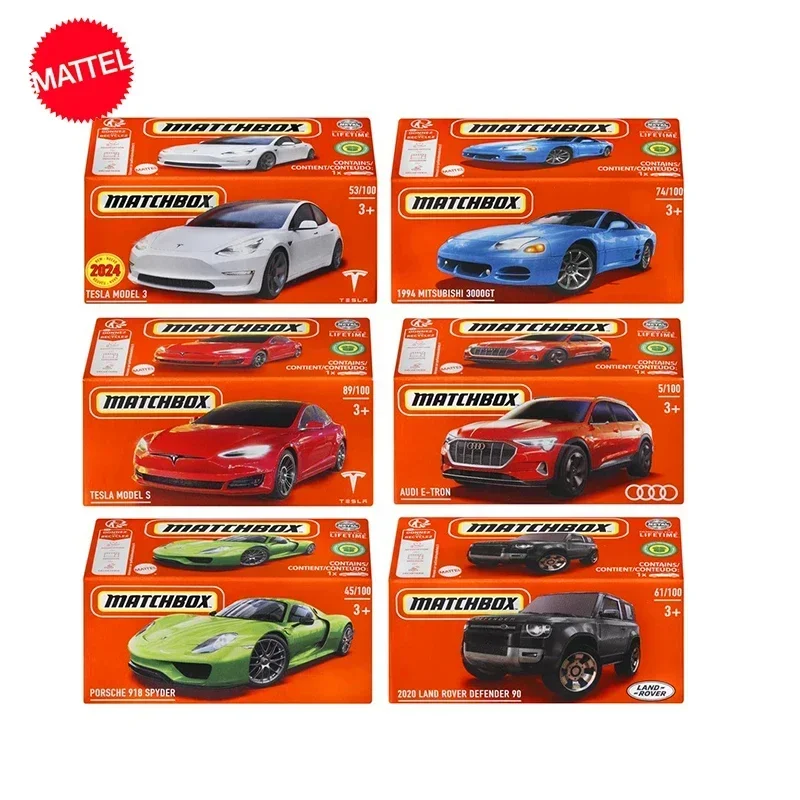 Original Mattel Matchbox Car 1/64 Diecast Box-packed 2024 New Tesla Porsche Audi Jeep Vehicle Model Toys for Boy Collection Gift