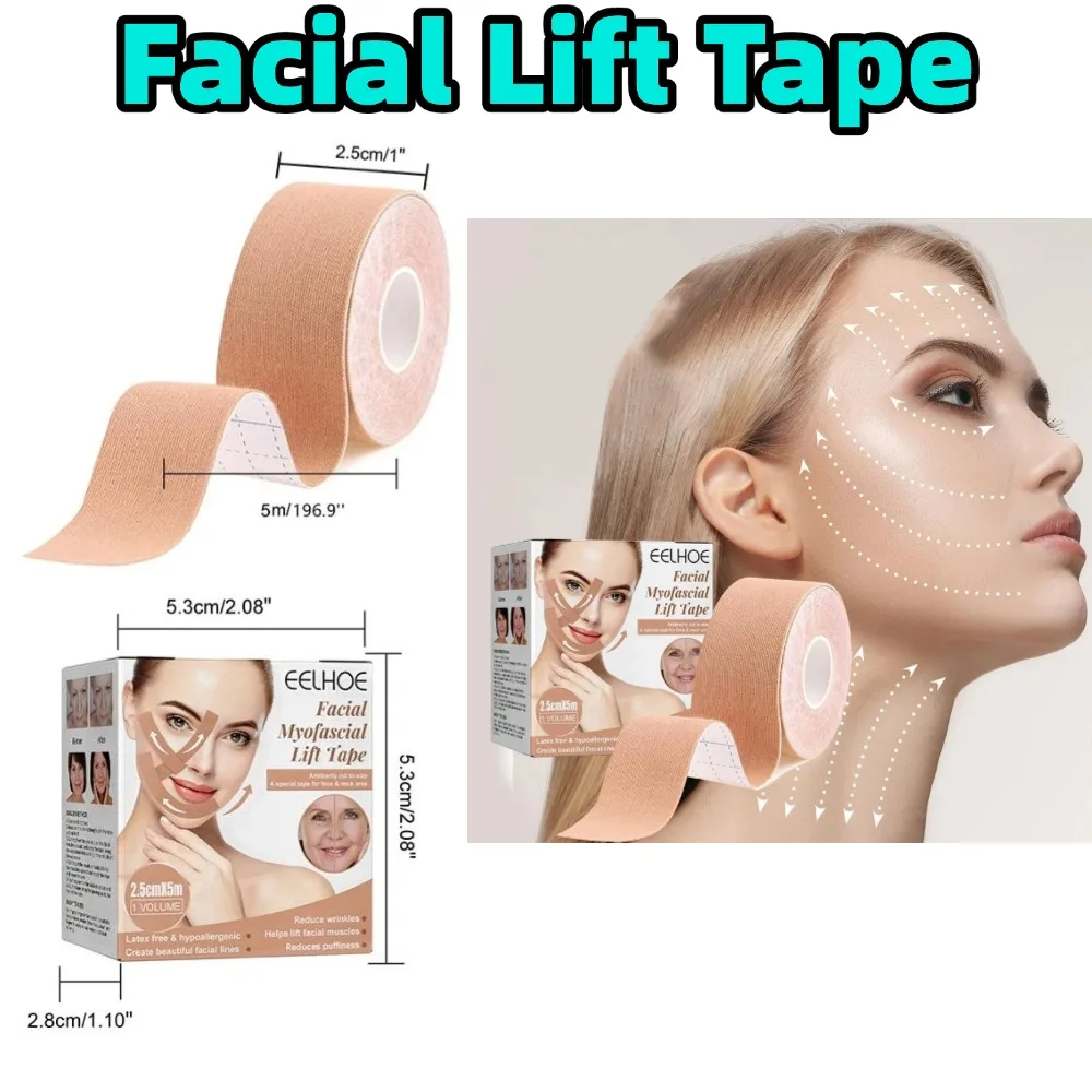 1/3/5 قطعة شريط علم الحركة للوجه الخامس خط الرقبة عيون رفع مزيل التجاعيد ملصق الشريط جهاز العناية بالوجه أداة ضمادة مرنة