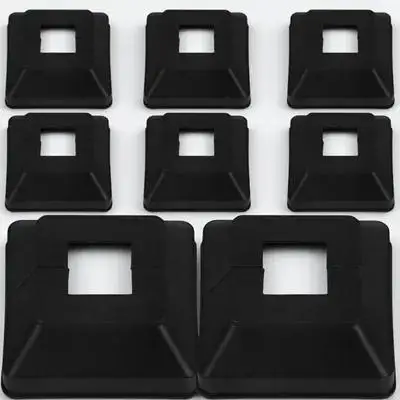 8pcs Plastic Base Railing Foot For Fence Stair Handrail Porch Durable Outdoor Protection Post Skirt Cover Fence Post Repair Kit