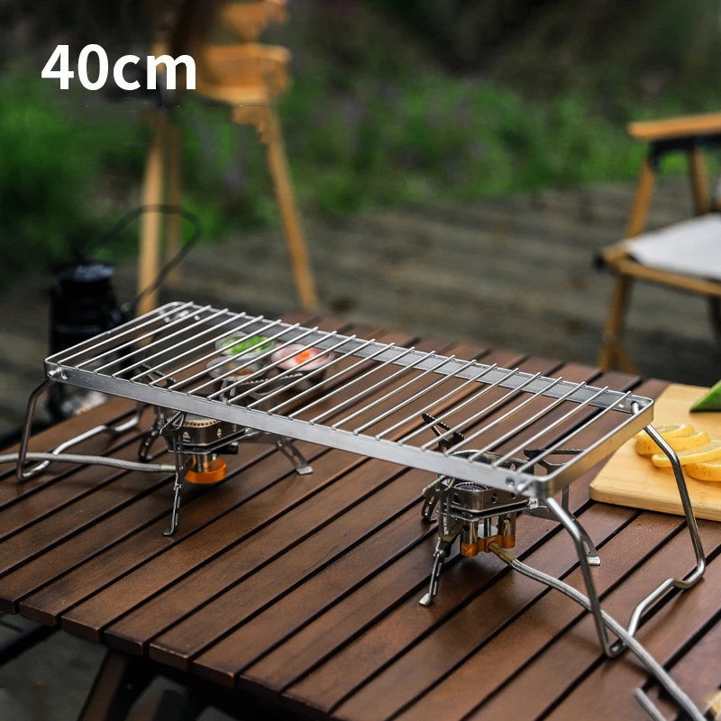 Portable Outdoor Folding Stand Stainless Steel Stove Head Holder Grill Picnic Barbecue Cooking Holder