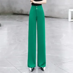 Temperament Wide-Leg Pants Women 2025 Spring And Autumn New Explosions High Waist Slim And Slim Straight Casual Miss Pants