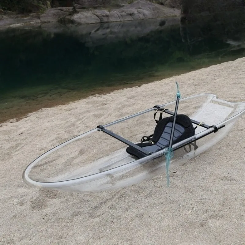 قارب بلاستيكي شفاف كبير من البولي كربونات، كاتاماران، قارب زفاف، قارب كاياك شفاف