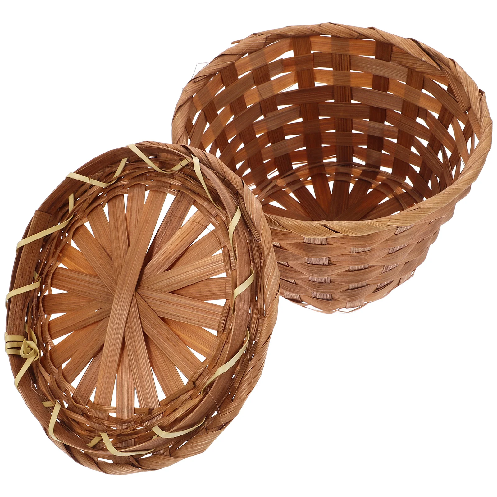 

Bamboo Basket Handwoven Lidded Bread Fruit Tea Container Woven Baskets Bamboo Baskets For Fruit Kitchen Bar Accessories
