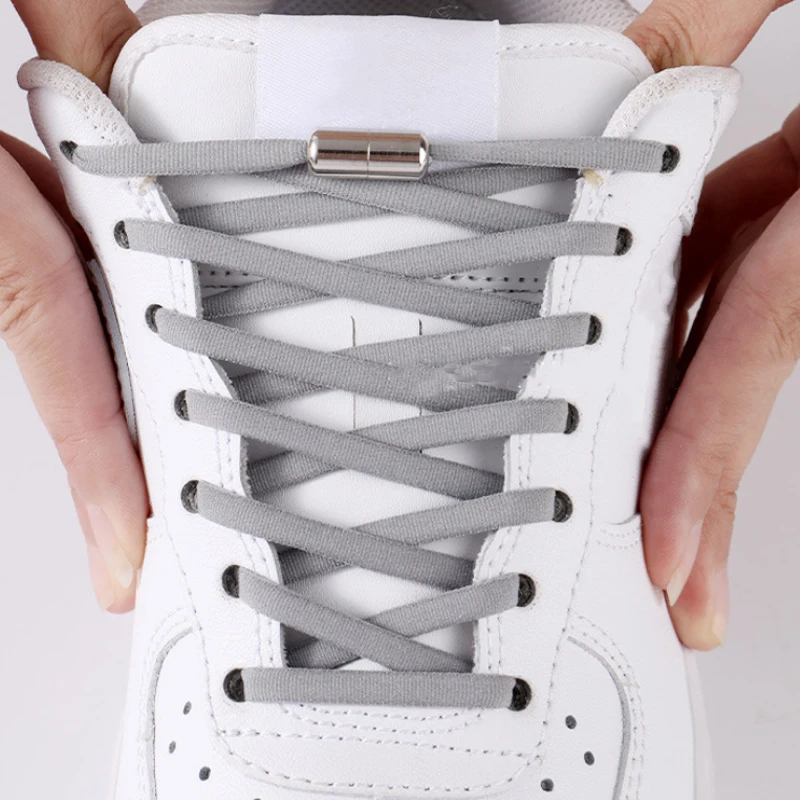 Neue halbkreisförmige elastische Schnürsenkel, Unisex, mit Metallschnalle zum schnellen An-/Ausziehen, geeignet für eine Vielzahl von Schuhen, 1 Paar/3 Paar