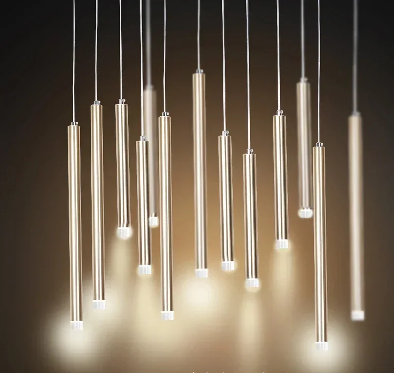 

Pendant light LED Single Lamp Long Bar Design Saving Energy Golden OR Black Aviation Aluminum D3 H30 Or 50CM High Lumun Modern