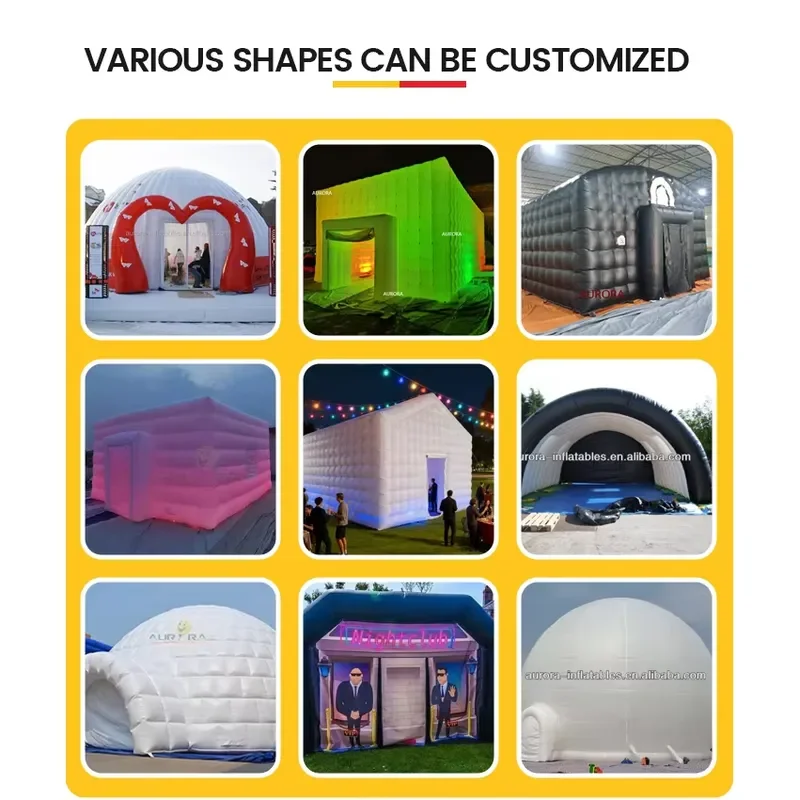 Portable LED Camping Inflatable Igloo Dome Tent Inflatable Marquee Canopy Shelter with Blower for Exhibition Party Events