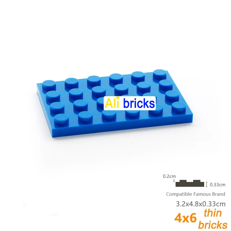

30pcs Bulk Blocks Building Bricks Thin 4X6 Educational Assemblage Construction Toy for Children Size Compatible With Brand