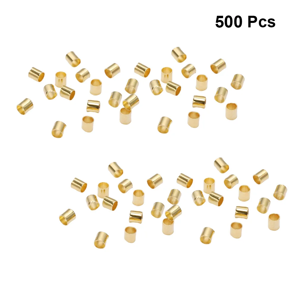 

1500Pcs Copper Tube Crimp Beads Gold 1.5mm DIY Jewelry Accessories for Necklace Bracelet Handmade Crafts Crimp Beads