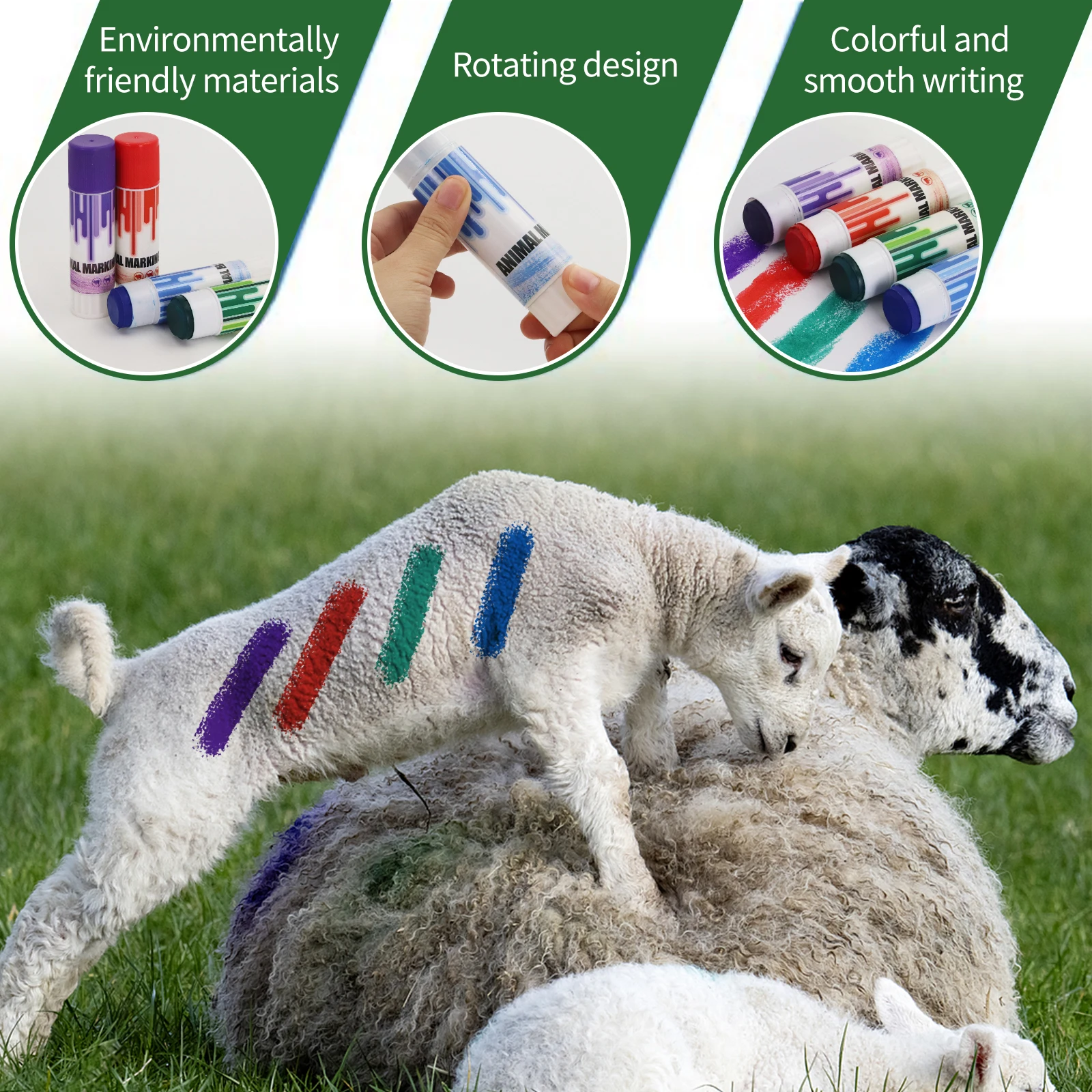 1PC Cattle Marking Crayon Livestock Marking Crayon Safe High Purity Paraffin-Based Livestock Skin Marking Paint Pen For Duck Pig