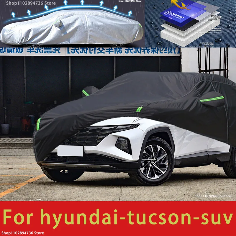 

For Hyundai Tucson Fit Outdoor Protection Full Car Covers Snow Cover Sunshade Waterproof Dustproof Exterior black car cover