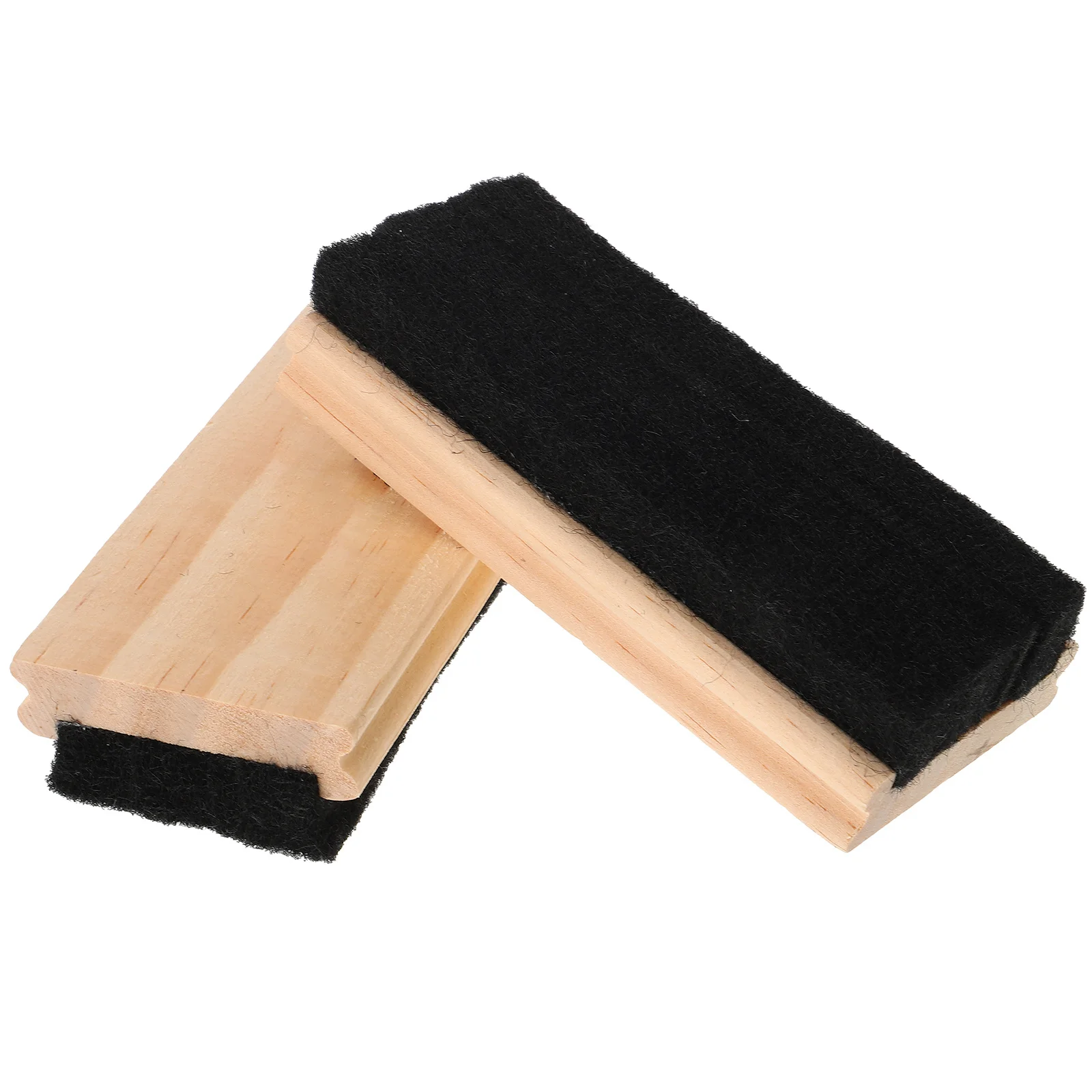 

2pcs Blackboard Eraser Wooden Chalkboard Erasing Tool Wool Felt Dustless Office Accessories Clean Wipe Works With Dry Erase
