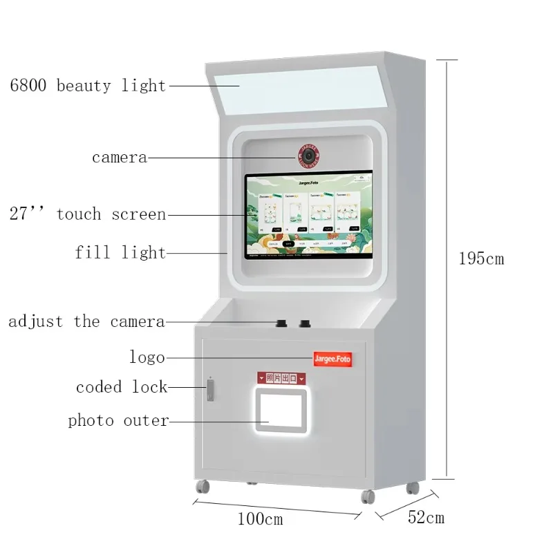 Coin Operated Digital Photo Booth Printer for Commercial Selfie Commemorative Photobooth Custom