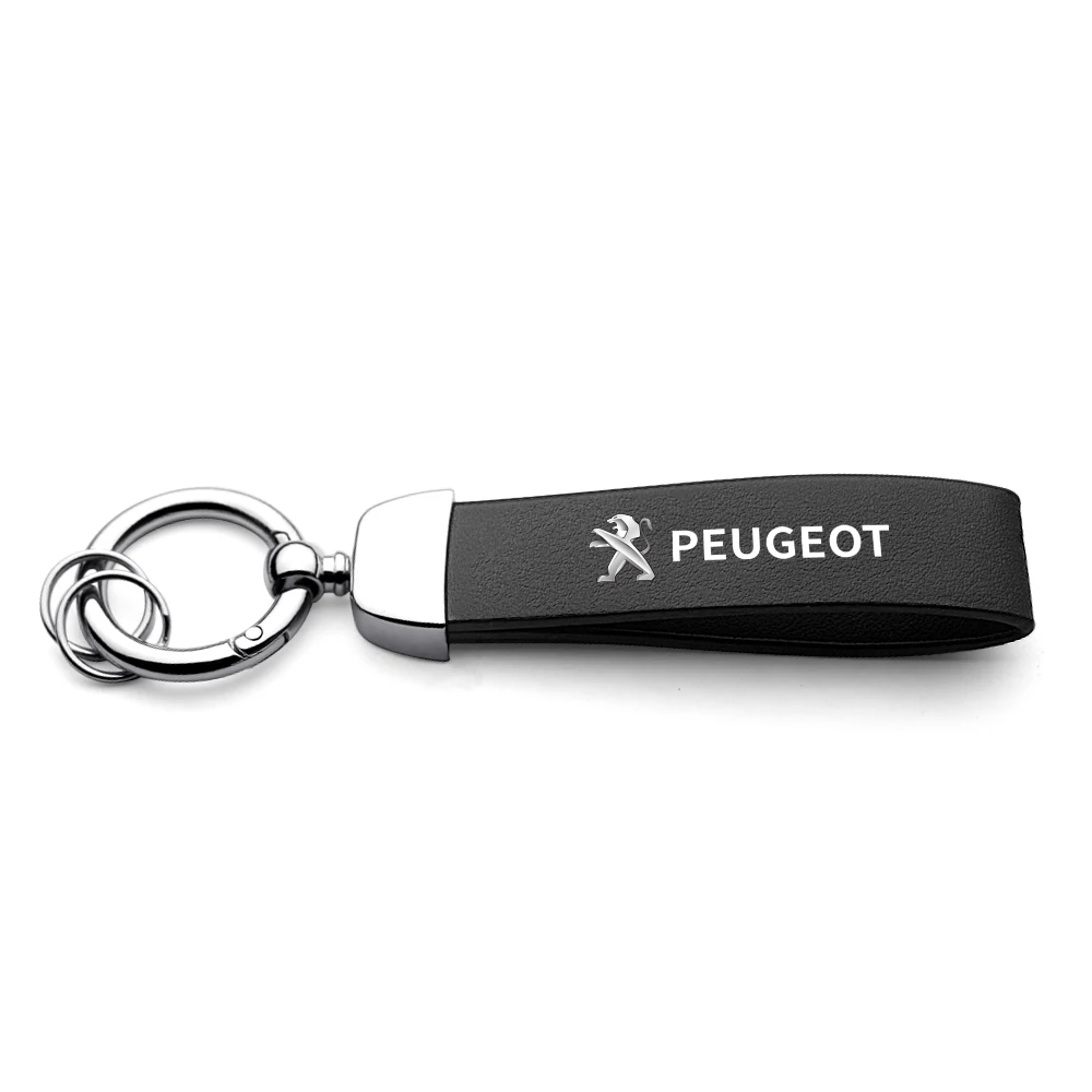 Car Styling Leather Keychain Keyring Holder Decoraeion For PEUGEOT 107 206 2008 3008 4008 GT 108 207 208 301 307 308 406 508 406