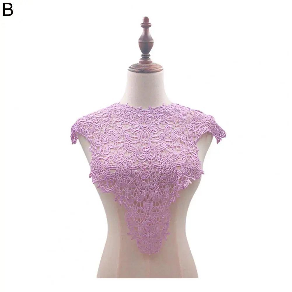 Faux Collar Soft Fabric Lace Neck Collar Sweat Absorbing Decorative  Practical Water-soluble Lace Collar Front/Back Collar