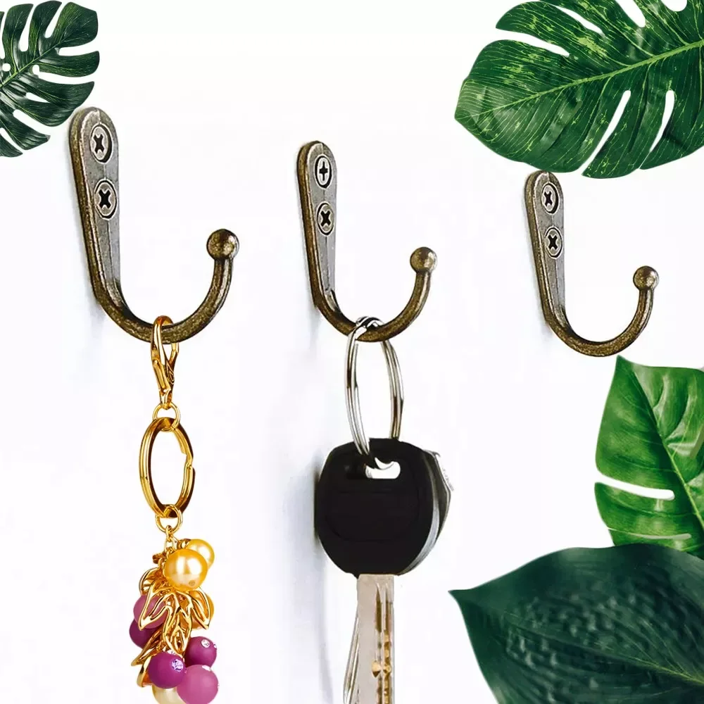 

NEW 10/20pcs Wall Mounted Hook Single Robe Coat Hat Holder Key Hanger With 40 Pieces Screws Home Storage Hook Organize