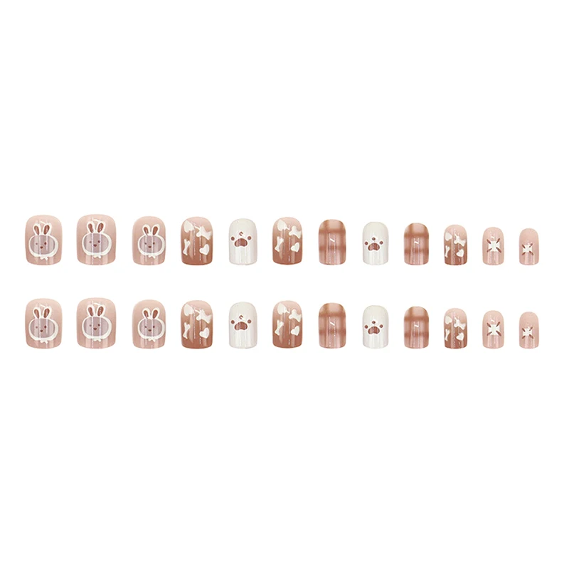 24 قطعة الأظافر الفرنسية وهمية انفصال الأظافر كاذبة مربع غطاء كامل اضغط على الأظافر مجموعة النساء يمكن ارتداؤها ملصقات الأظافر نصائح