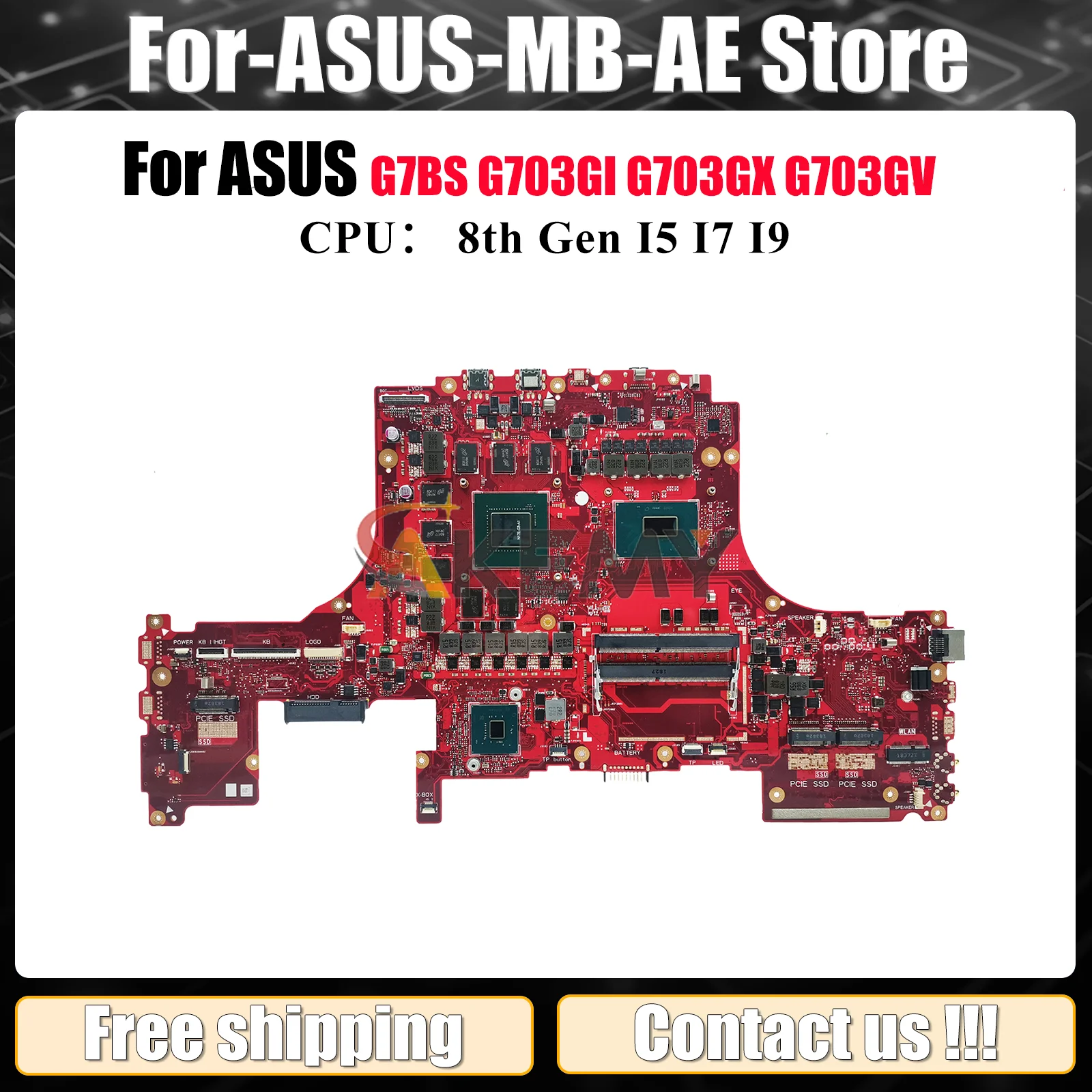 

G703Gi Материнская плата для ноутбука ASUS ROG G703GX G703GV G703GMR G703G G7BS G703GI G703GM Материнская плата с процессором I5 I7 I9 100% тест в порядке