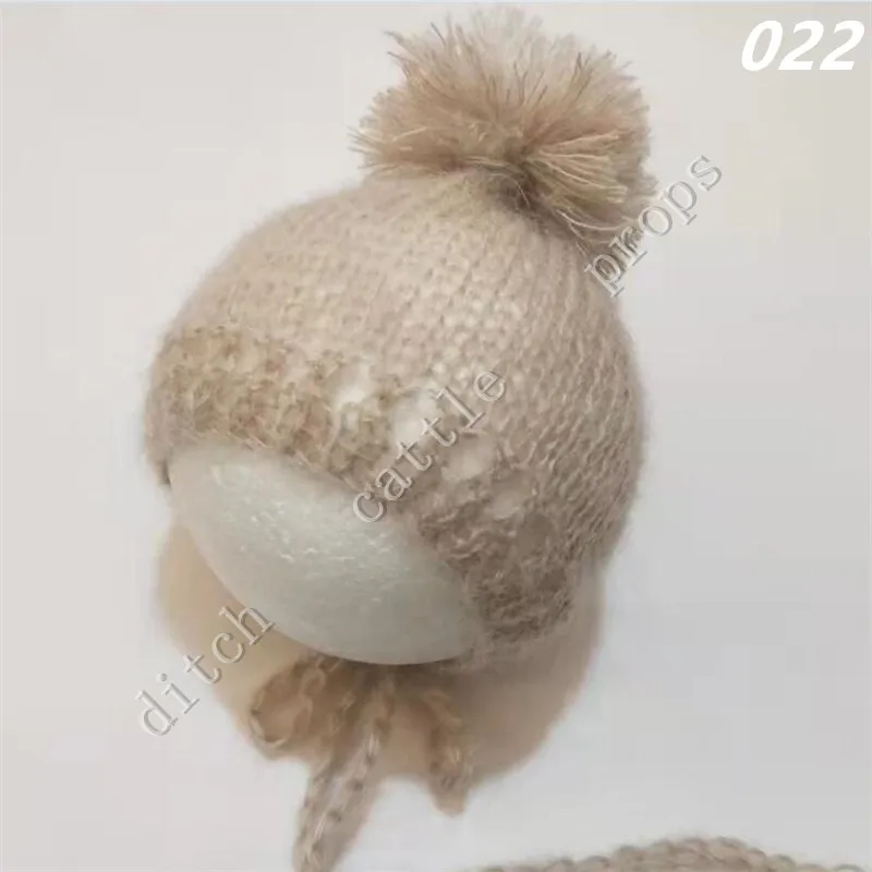 Hand-knitted Mohair Hat Newborn Photography Props Bonnet Cap