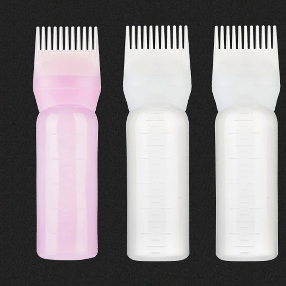 

Pink Hair Dye Bottle Plastic Hair Coloring Bottle Applicator Comb Head Hairdressing Supplies for Salon Home Use