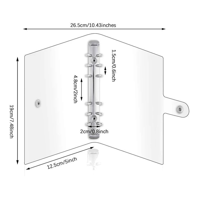Transparent Binder Plastic Binder Clear Soft PVC 6 Ring Budget Binder Refillable Planner Binder Cover Protector