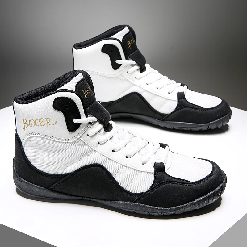 รองเท้ามวยปล้ํามืออาชีพ (ผู้ชายผู้หญิง) รองเท้ากีฬาน้ําหนักเบาหลากสี (สําหรับการชกมวยและการฝึกซ้อมกลางแจ้ง)