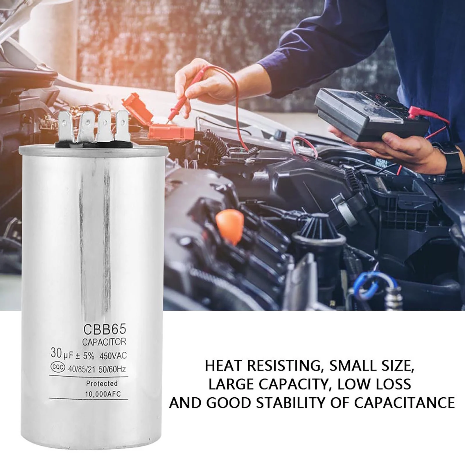 CBB65A‑1 30uF AC 450V Cylindrical Motor Capacitor for Air Conditioner Motors Refrigerator