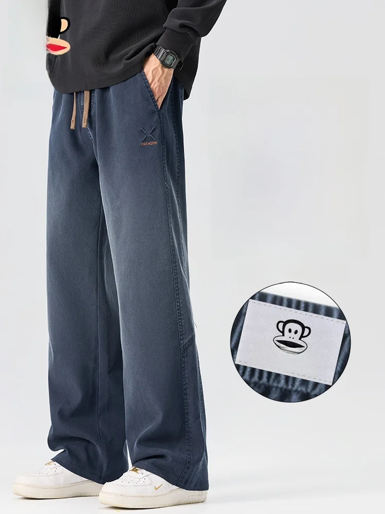 

Мужские брюки Paul Frank в американском ретро-стиле, широкие, свободные, прямого кроя, осенние, модные, прямого силуэта