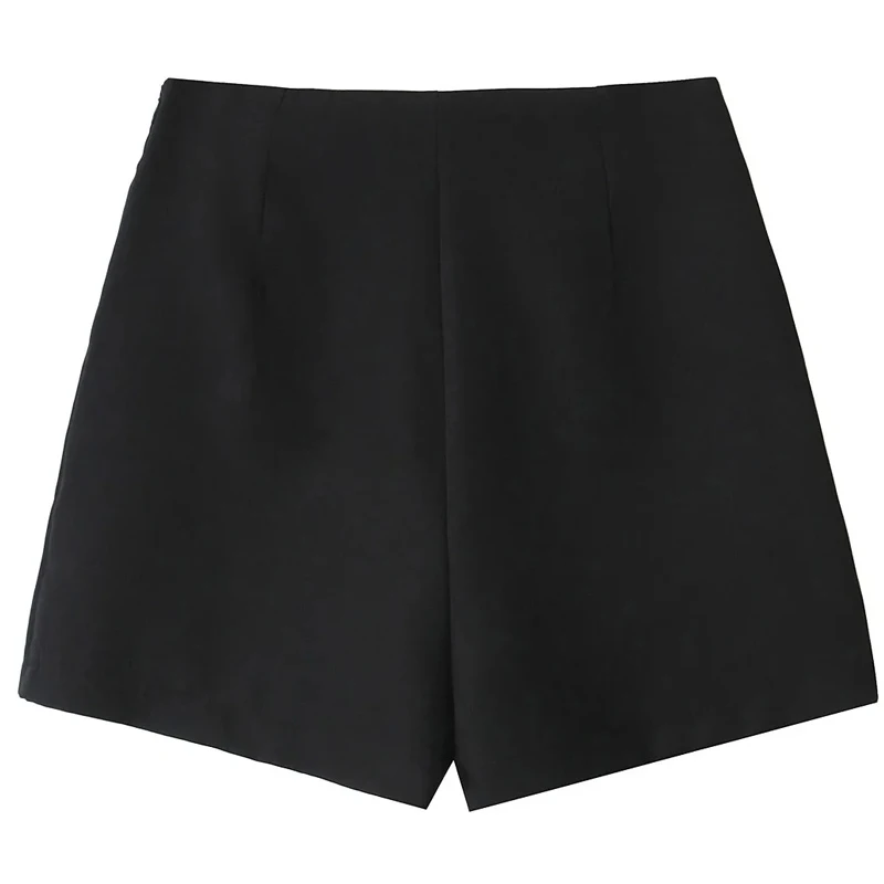 TRAF Mini Short Skirt Women\'s Skirt Short Summer 2024 High Waist Side Slit Short Skirt Korean Style Skirts Fashion Casual Shorts