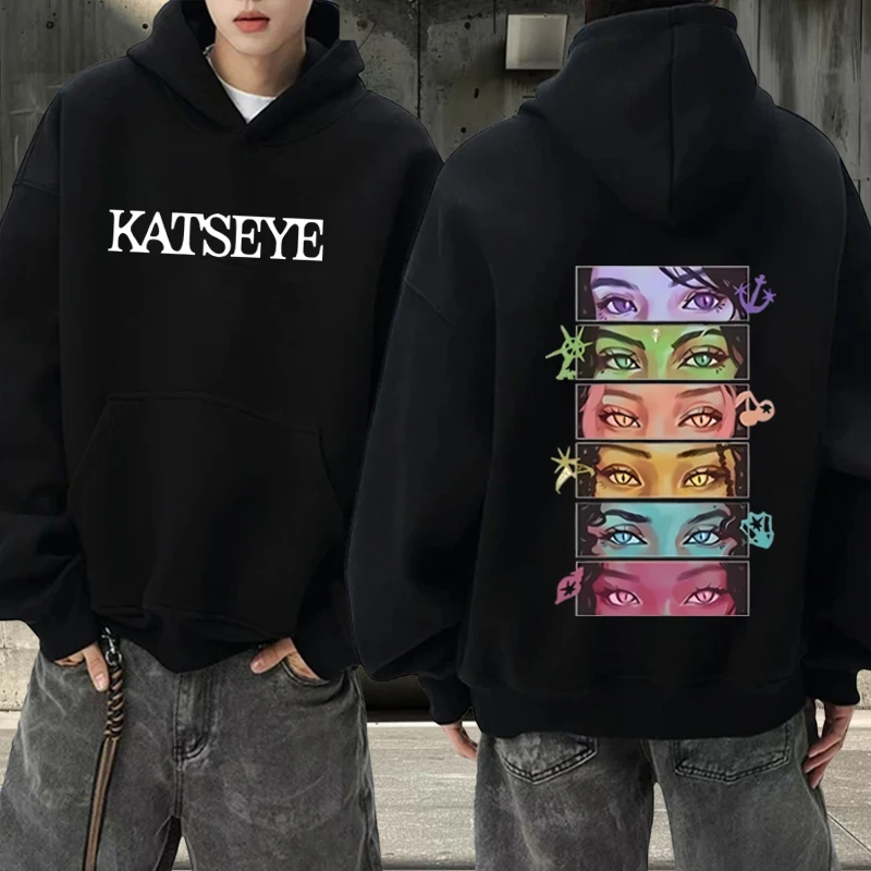 

Korean Girl Group KATSEYE Manga Style hoodie men women vintage Long sleeve streetwear print Graphics oversized hoodie unisex