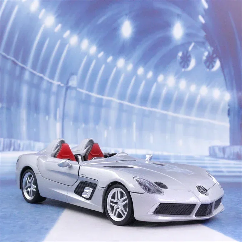 1:24 Mercedes-Benz SLR Convertible Alloy Sports Car acousto-optic Diecast Metal Model Kids Toy Car Decoratie Collectie gift F191