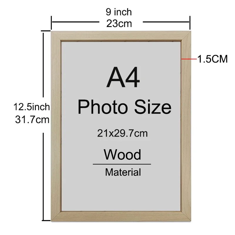 2/3/6pcs A4 8X12in Wood Picture Frame Black White Poster Photo Frame Honors Certificate Document Frame for Wall Hanging Desktop