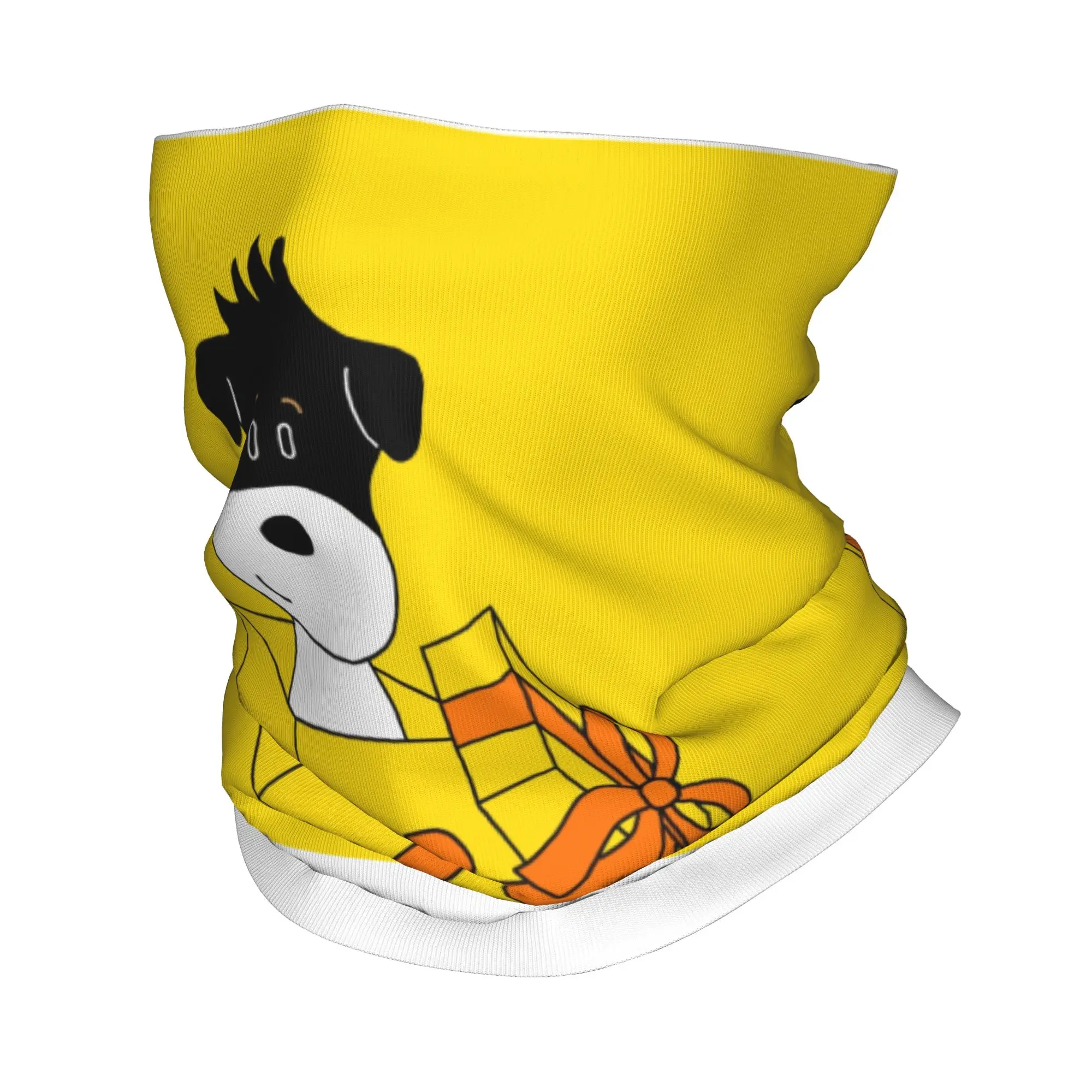 

Custom Cute Dog In The Present Bandana Neck Gaiter for Hiking Camping Women Men Wrap Scarf Jack Russell Terrier Dog Puppy Warmer