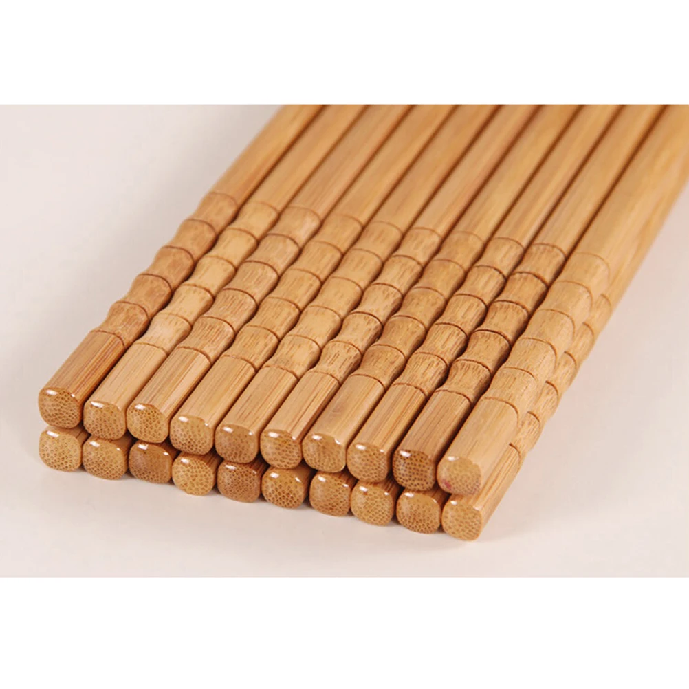 

10 Pairs Bamboo Chopsticks Wooden Reusable Mouldproof Food Grade For Home Kitchen Restaurant Gift Household Storage Use