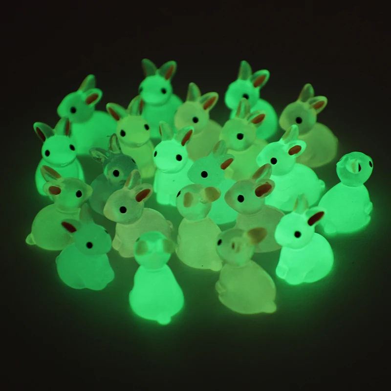 10/30pcs Mini Luminous Rabbit Toys Glow In The Dark Bunnies Ornaments Kids Birthday Party Favors Boy Girl Gifts Pinata Fillers