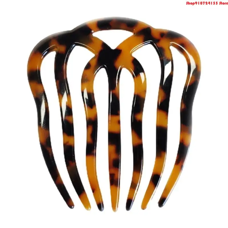 Minimalist French Twist Hair Side Comb Hollow Out Wavy  Teeth Acetate Antistatic Hairpin Vintage Tortoise for Shell Large