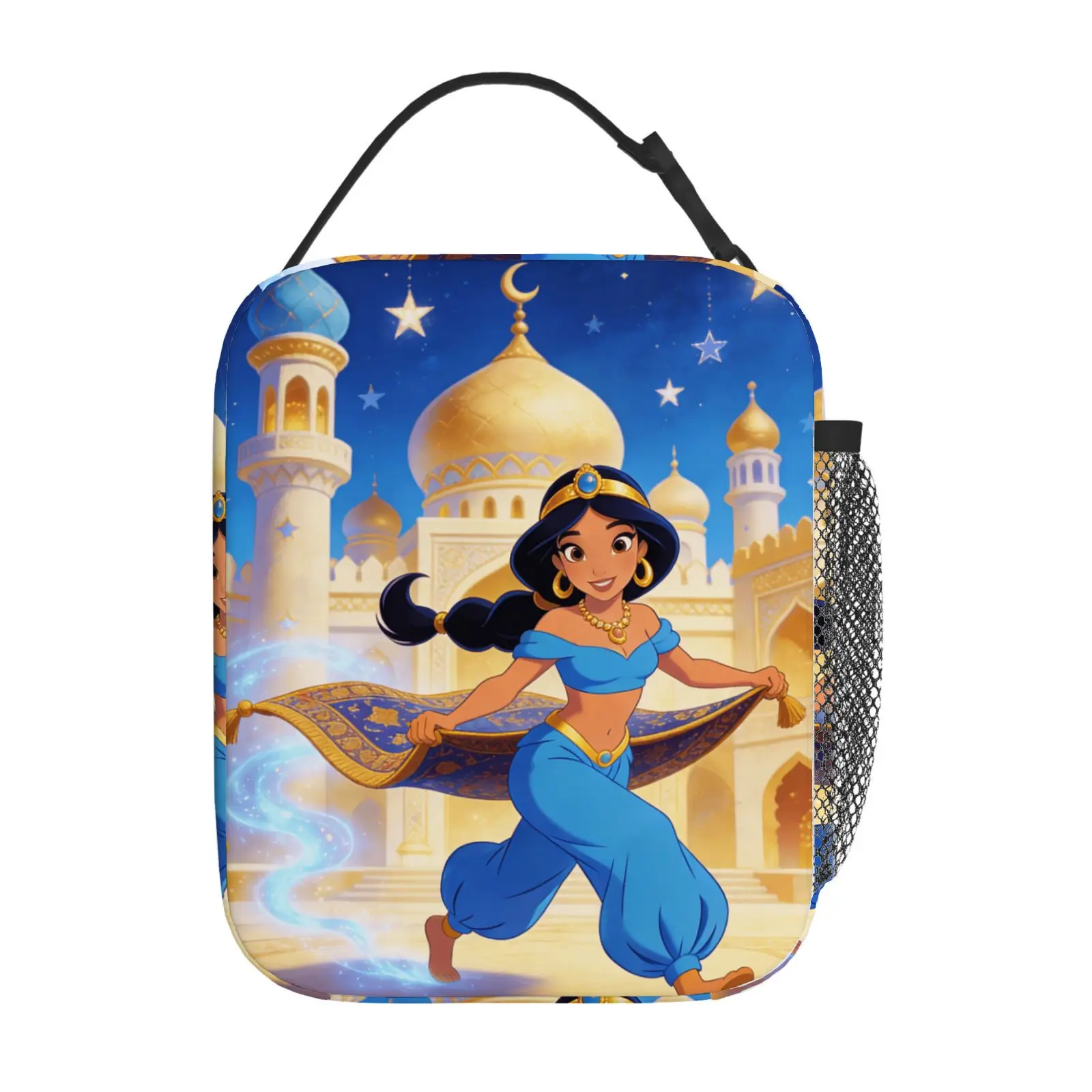 

1pc Princess Jasmine theme cute lunch bag, suitable for casual daily application, commuter lunch bag, gift