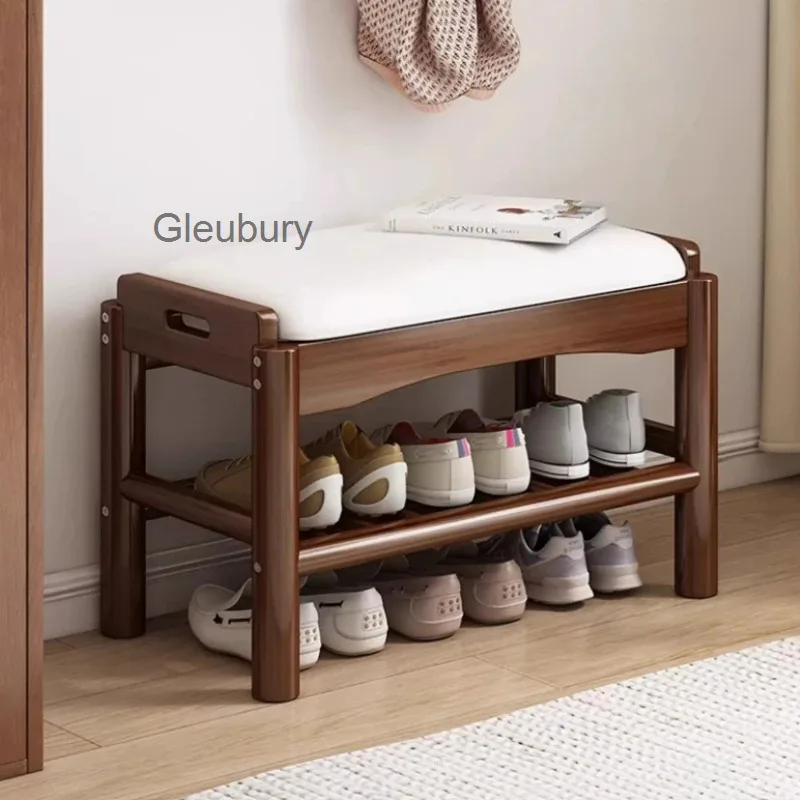 Room Living Modern Nordic Door Shoe Change Stool Household Solid Wood Storage Shoe Rack Organizer Hanger Shelf Shoerack Home