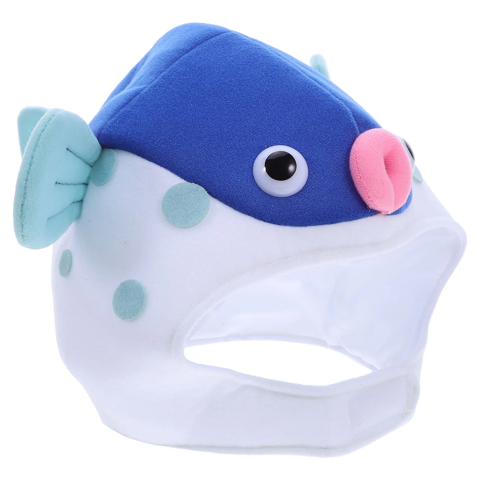 

Adjustable Puffer Fish Headwear Funny Cosplay Hat Cartoon Photo Props Red Winter Party Performance Costume Puffer Fish Hat