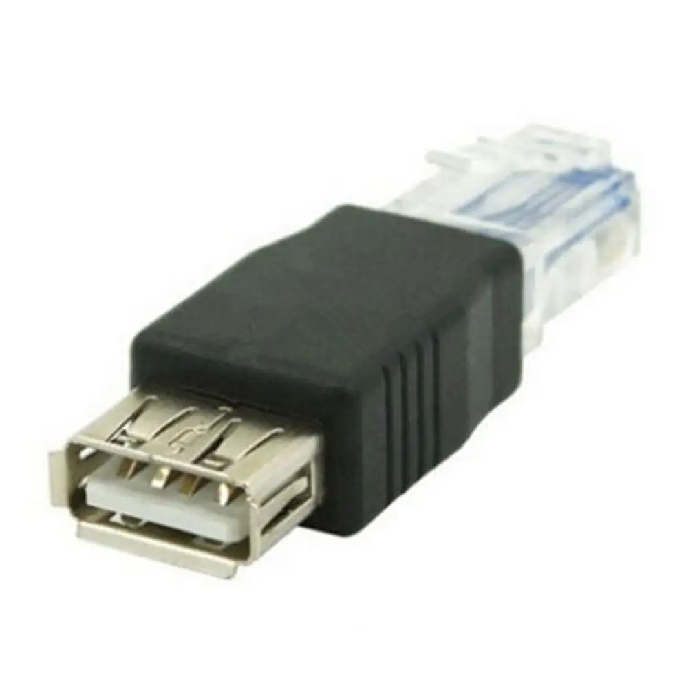 2pcs ethernet RJ45 male to USB female connector converter adapter Free Cable Tie