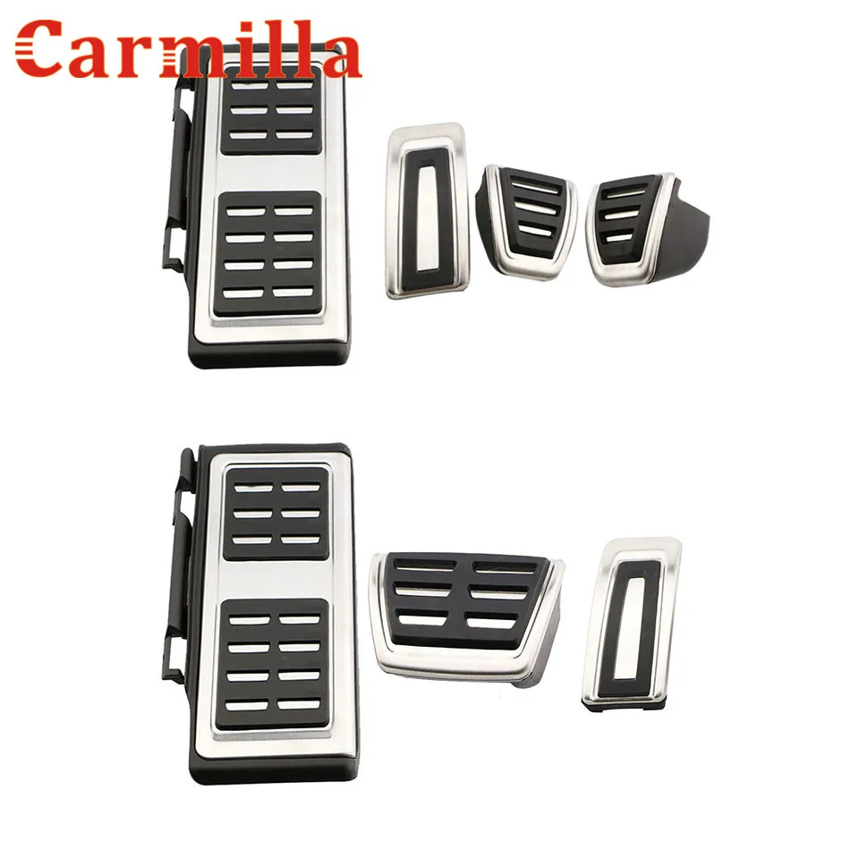 Carmilla Car Styling Foot Fuel Brake Pedal Clutch Pedals Cover For Volkswagen VW Tiguan L 2017-2022 LHD Auto Parts Accessories