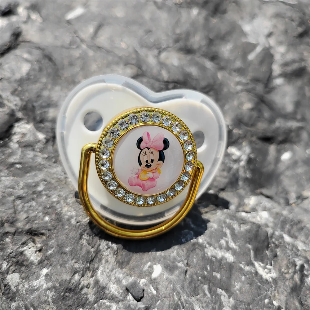 1Pcs White Pink Minnie Mouse Print Pacify Pacifiers 2023 May Newest BPA Free Reborn Soother Nipple Baby Girl Bite Chew Toys Paci